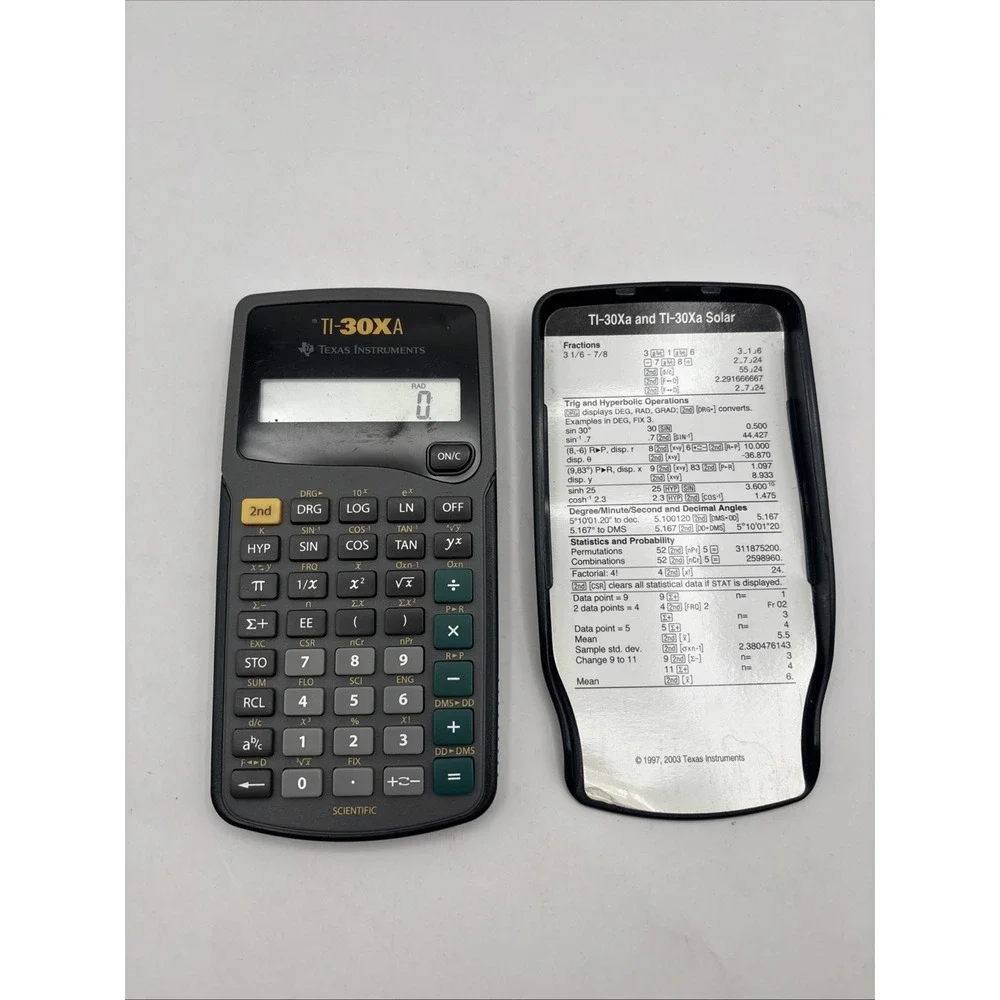 Texas Instruments scientific TI-30XA solar with case‎ & instructions